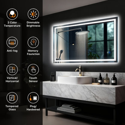 LED Bathroom Vanity Mirror with Anti-Fog Function for Dressing and Daily Routines detail image - detail view 14