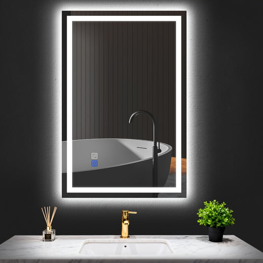 LED Bathroom Mirror, 24x36 Inch with Front & Backlight Anti-Fog Dimmable, 3 Color shown in the main product view