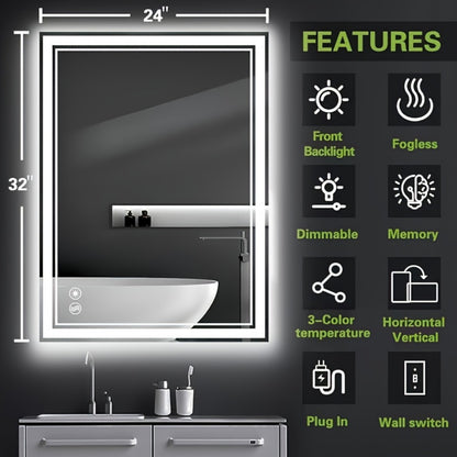 LED Bathroom Vanity Mirror with Anti-Fog Function for Dressing, with Multiple Size Options detail image - detail view 4