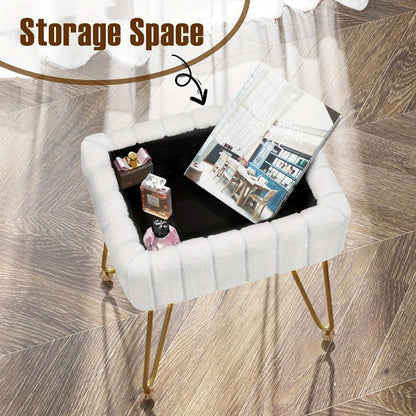 Makeup Vanity Desk with Hidden Storage and Padded Seat for Bedroom detail image - detail view 11