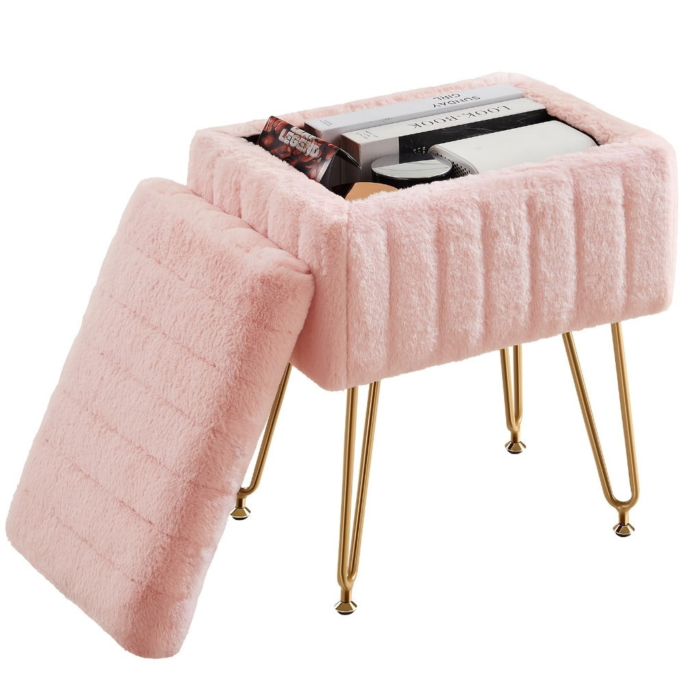 Makeup Vanity Desk with Hidden Storage and Padded Seat for Bedroom detail image - detail view 3