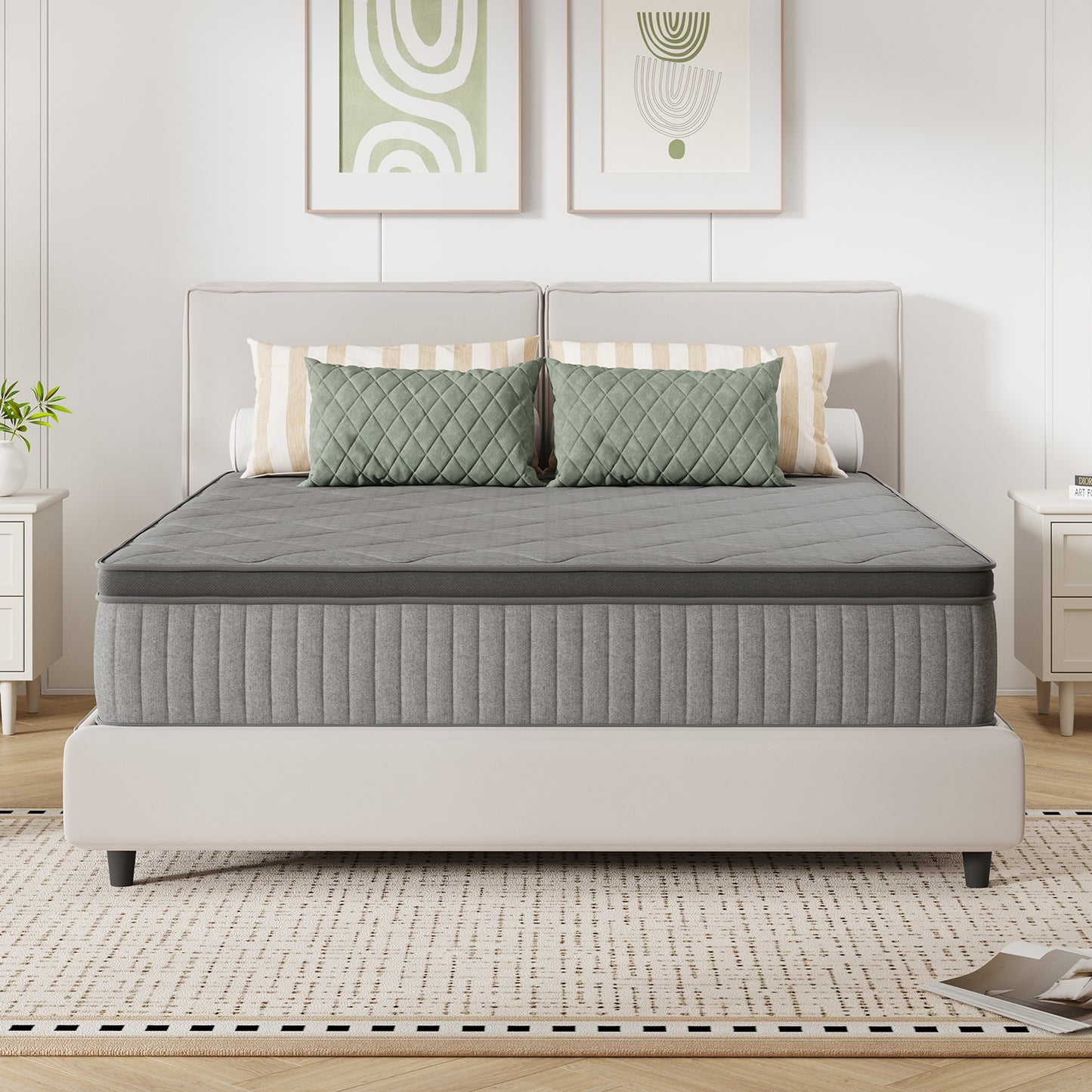 Mattress shown in the King, 10in Gray option
