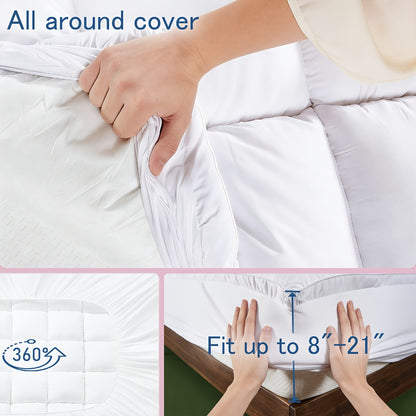 Mattress Pad with Washable Cover and Multiple Color Options for Bedroom detail image - detail view 11