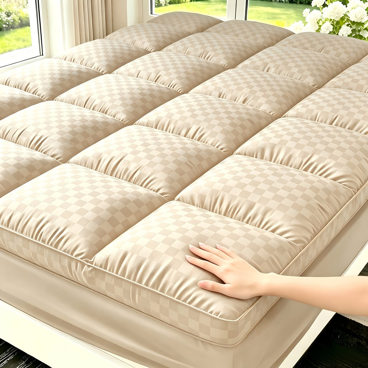 Mattress Topper shown in the Beige, King(78"x 80") option
