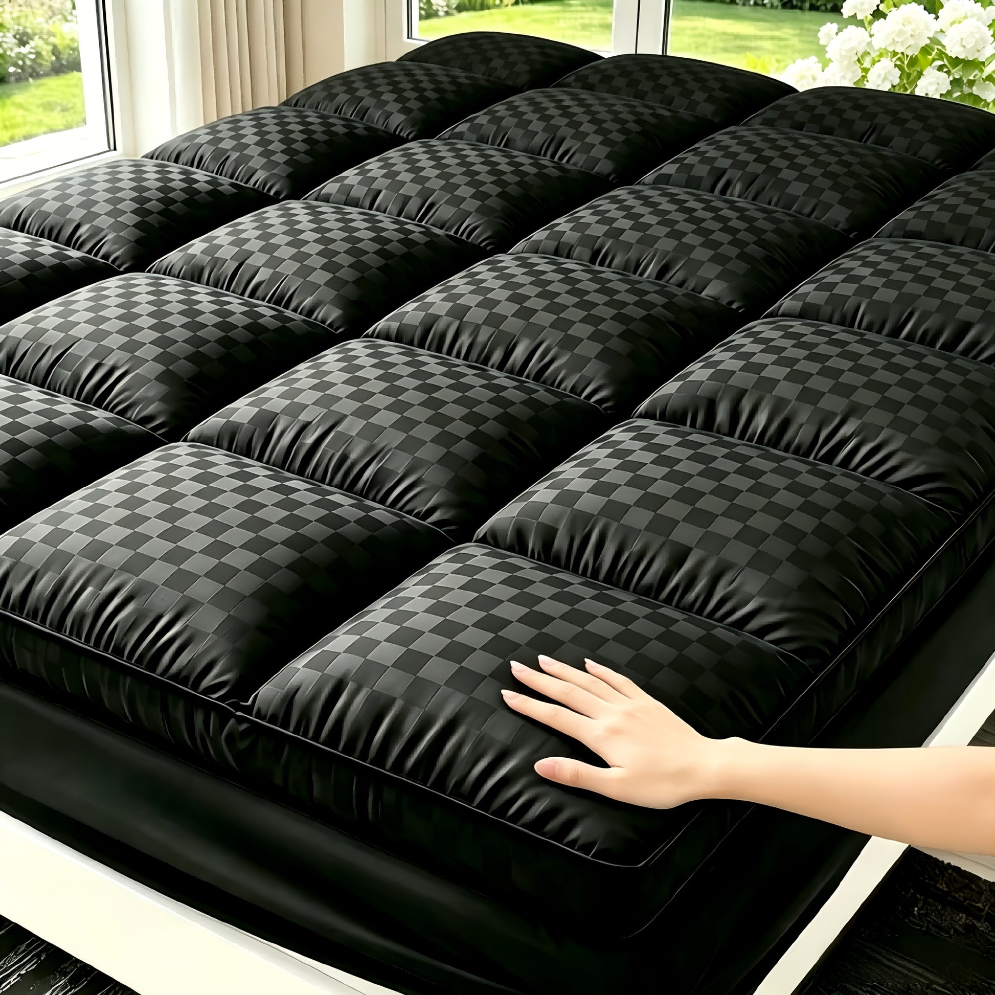 Mattress Topper shown in the Black, Queen(60"x 80") option