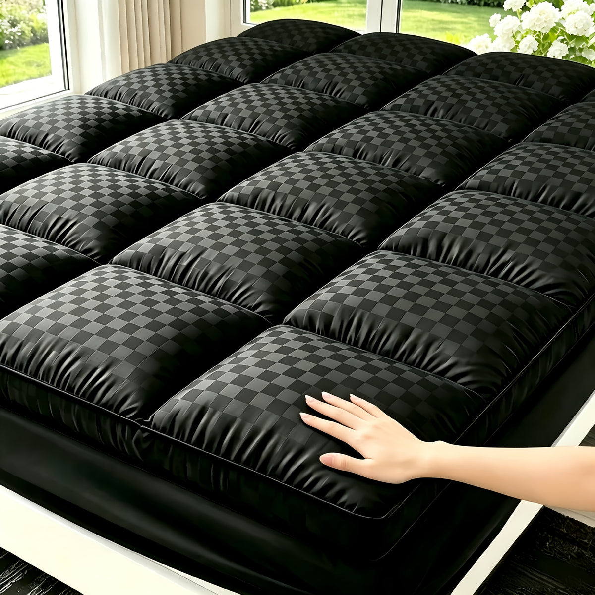 Mattress Topper shown in the Black, Twin(39"x 75") option