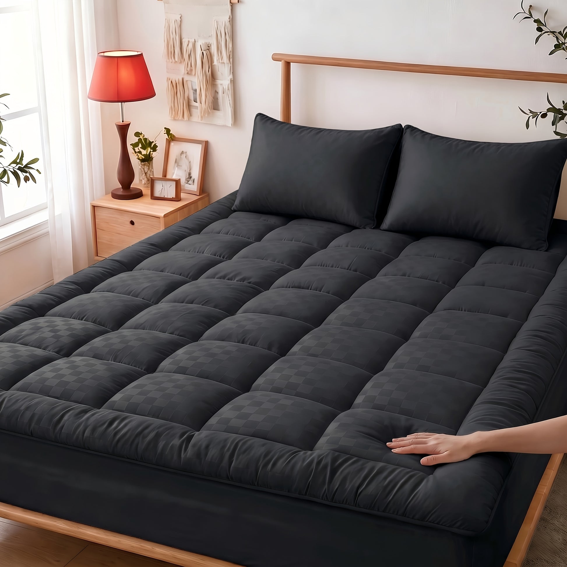 Mattress Topper shown in the Black, Twin(39" x 75") option