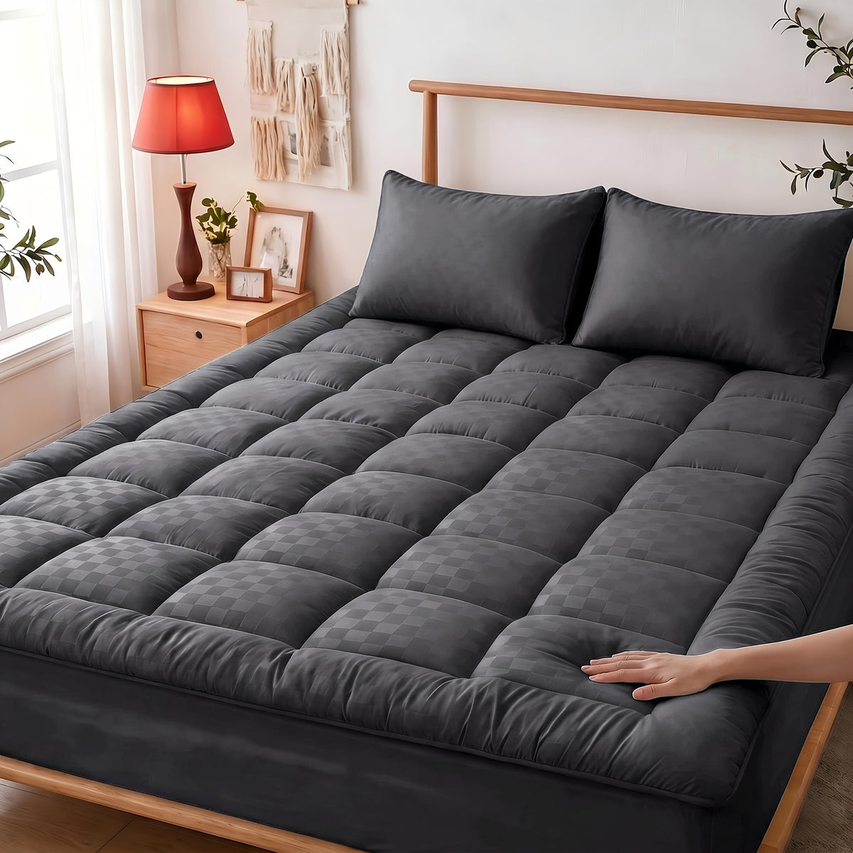 Mattress Topper shown in the Dark Gray, Queen(60" x 80") option