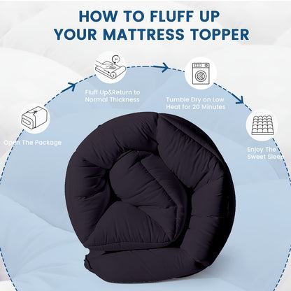 Mattress Topper with Washable Cover and Multiple Color Options for Bedroom detail image - detail view 13