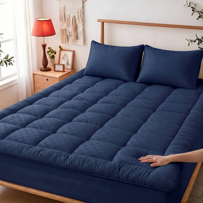 Mattress Topper shown in the navy, Twin(39" x 75") option