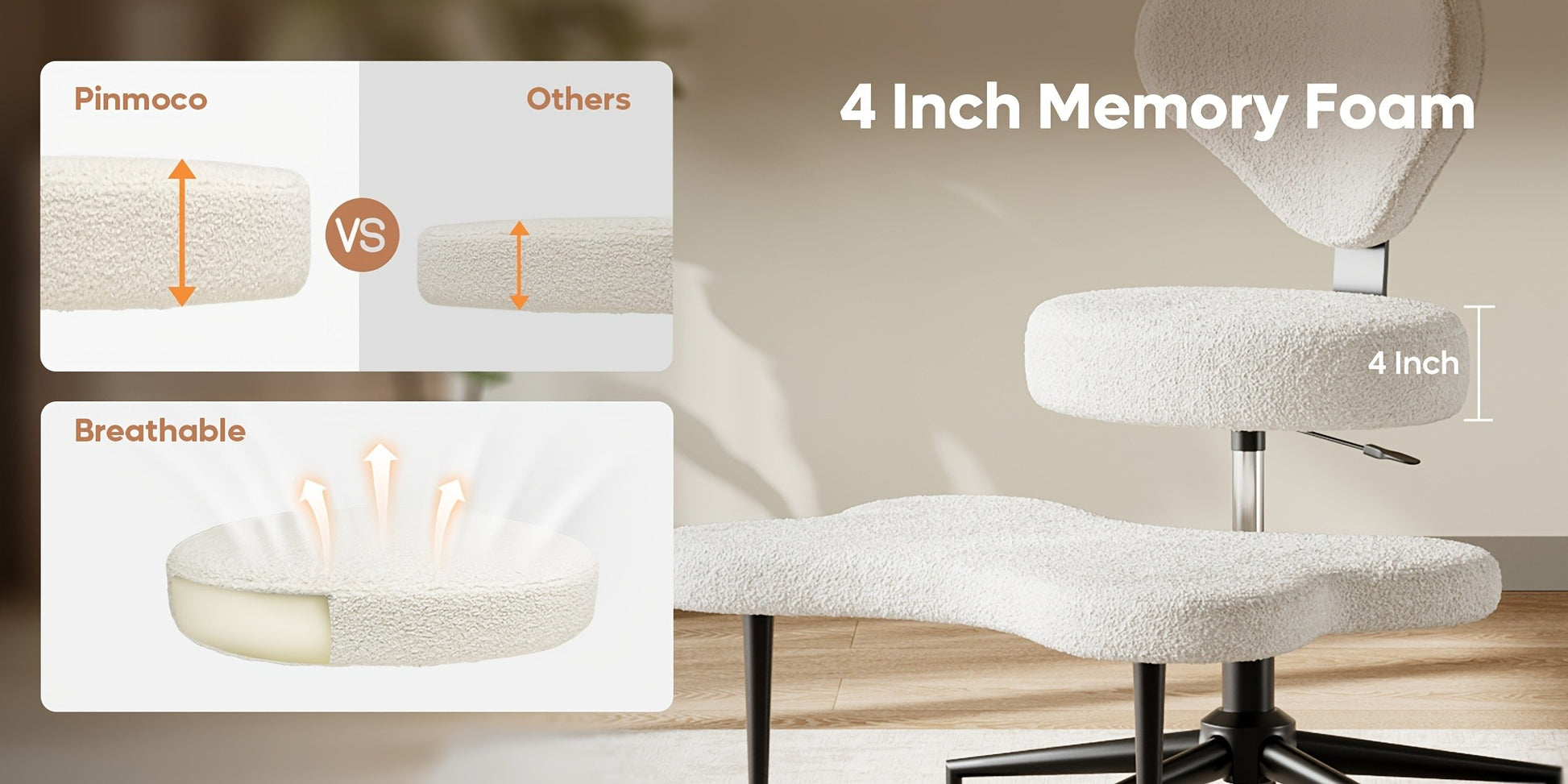 Meditation Chair with Cross-Legged Seat and Adjustable Height detail image - detail view 21