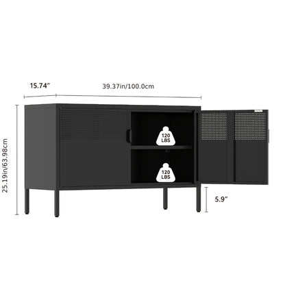 Metal Bathroom Storage Cabinet, Home Storage Cupboard for Organized Everyday Storage detail image - detail view 3