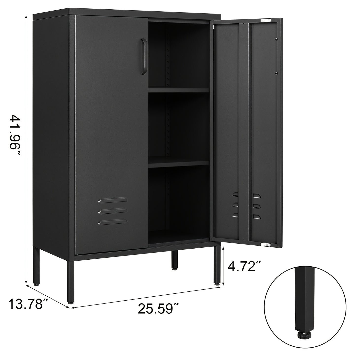 Storage Cabinet shown in the Black option