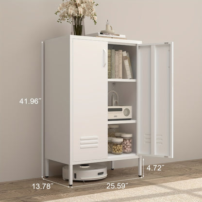 Metal Bathroom Storage Cabinet with Adjustable Shelves for Organized Everyday Storage detail image - detail view 3