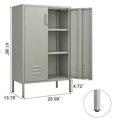 Metal Bathroom Storage Cabinet with Adjustable Shelves for Organized Everyday Storage detail image - detail view 4