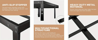 Metal Bed Frame, Mattress Support Frame for Bedroom Comfort and Support detail image - detail view 31