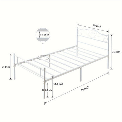 Metal Bed Frame with Headboard and Footboard and No Box Spring Needed for Bedroom detail image - detail view 15