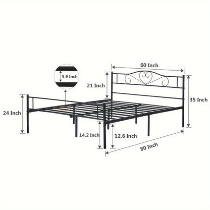 Metal Bed Frame with Headboard and Footboard and No Box Spring Needed for Bedroom detail image - detail view 7