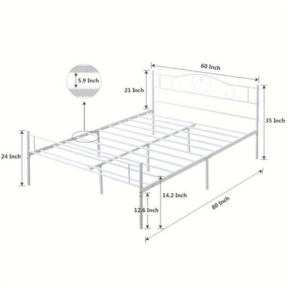 Bed Frame shown in the White, Queen option