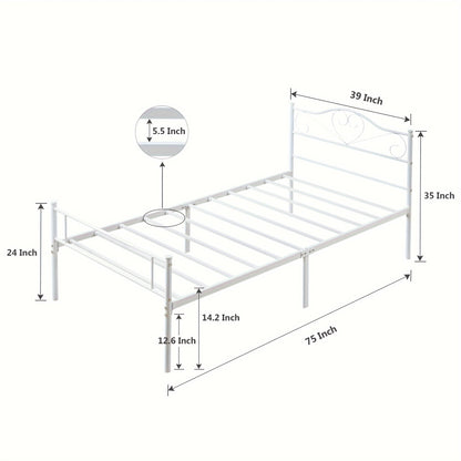 Bed Frame shown in the White, Twin option