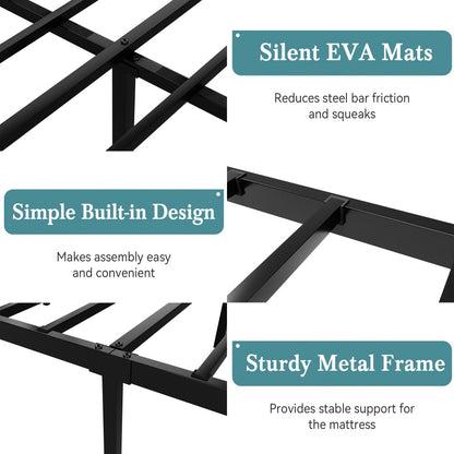 Metal Bed Frame with Headboard and Footboard and No Box Spring Needed detail image - detail view 14