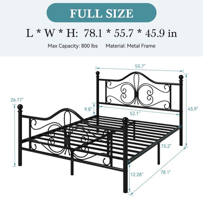 Metal Bed Frame with Headboard and Footboard and No Box Spring Needed detail image - detail view 8