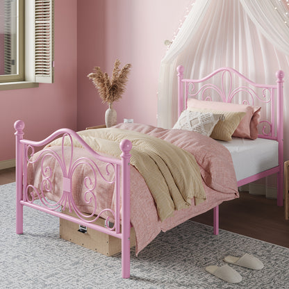Bed Frame shown in the pink, Twin option