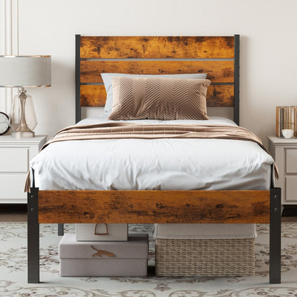 Metal Bed Frame with Headboard and Footboard and Tool-Free Assembly for Bedroom detail image - detail view 15