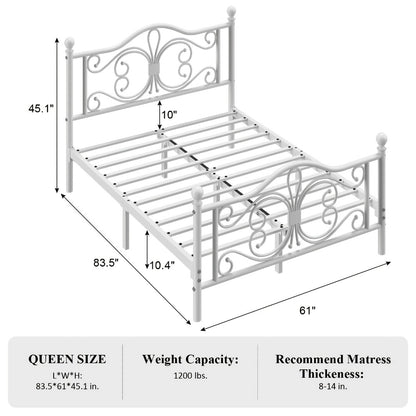Metal Bed Frame with Headboard and Footboard for Bedroom Comfort and Support detail image - detail view 9