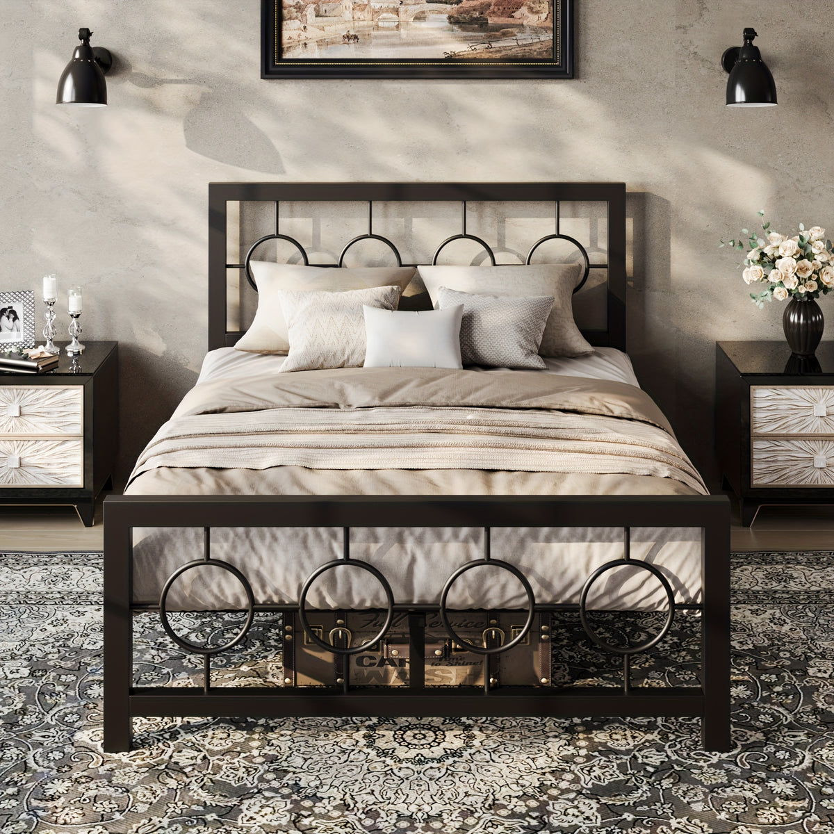 Bed Frame shown in the Black, Full option