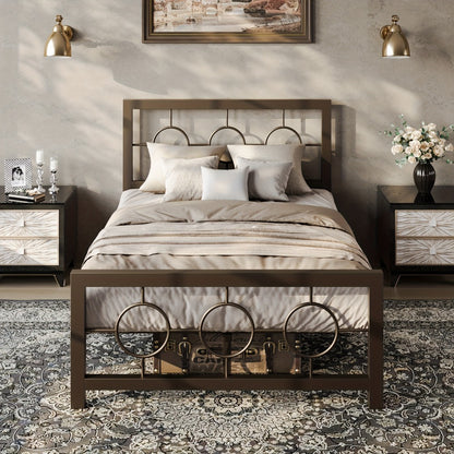 Metal Bed Frame with Headboard and Footboard, Mattress Support Frame detail image - detail view 10