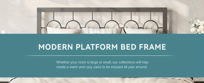 Metal Bed Frame with Headboard and Footboard, Mattress Support Frame detail image - detail view 19