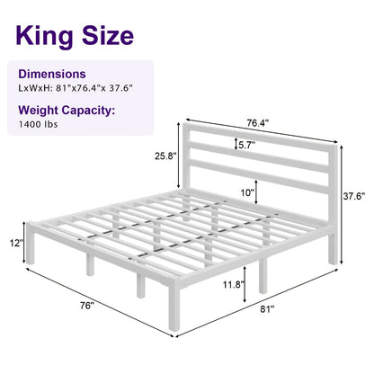Metal Bed Frame with No Box Spring Needed for Bedroom Comfort and Support detail image - detail view 13