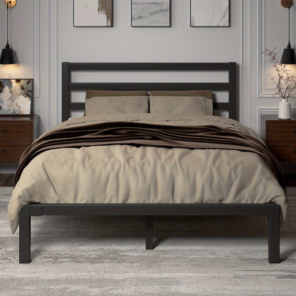 Bed Frame, Metal Platform with Slatted Headboard - Under Bed Storage, No Box Spring shown in the main product view