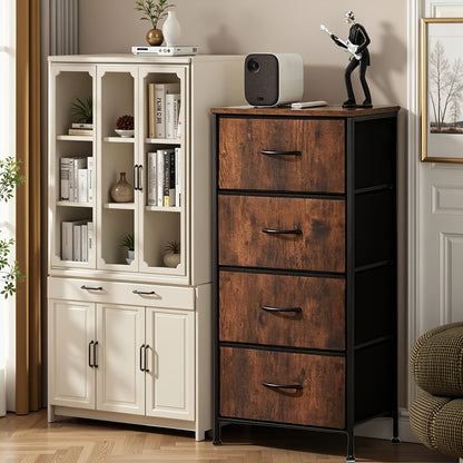 Storage Cabinet shown in the 4-drawer cabinet-Rust option