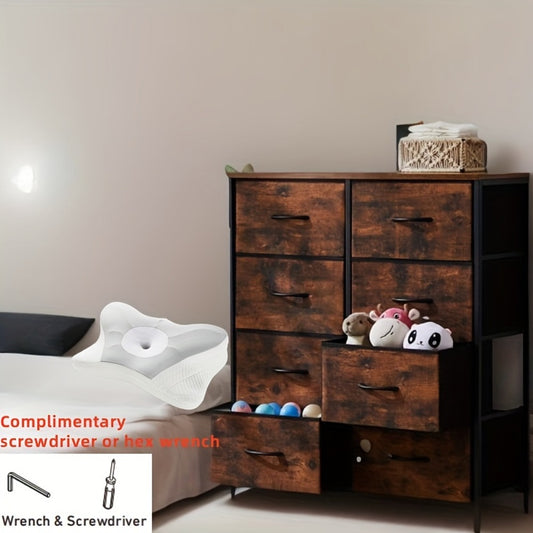 Storage Cabinet, Hallway with Fabric Drawers - Metal Frame Dresser Organizer 2 4 or 8 shown in the main product view
