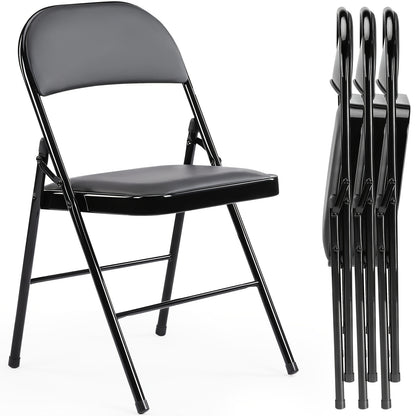Folding Chair shown in the Black, 4 Packs option