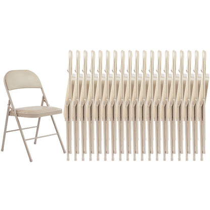 Metal Faux Leather Folding Chair with Stackable Design for Comfortable Everyday Seating detail image - detail view 19