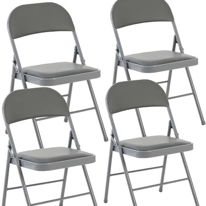 Metal Faux Leather Folding Chair with Stackable Design for Comfortable Everyday Seating detail image - detail view 23