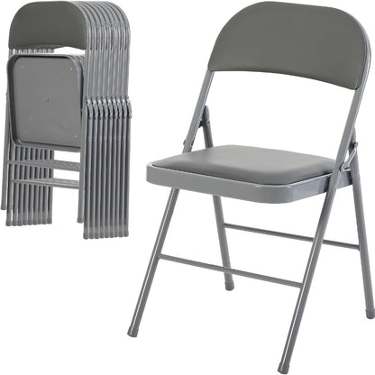 Metal Faux Leather Folding Chair with Stackable Design for Comfortable Everyday Seating detail image - detail view 25