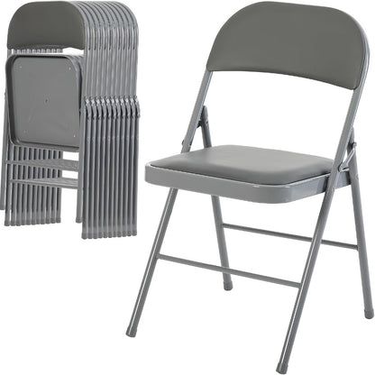 Metal Faux Leather Folding Chair with Stackable Design for Comfortable Everyday Seating detail image - detail view 27