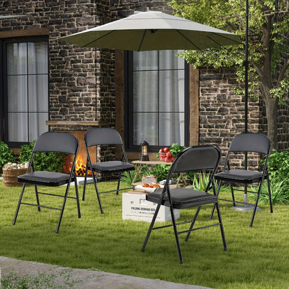 Metal Faux Leather Folding Chair with Stackable Design for Comfortable Everyday Seating detail image - detail view 29