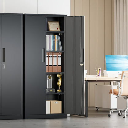 Filing Cabinet, Lockable Metal with Door and Shelves for Home Office, Modern Style Storage shown in the main product view