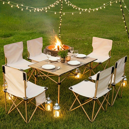Metal Folding Table, Portable Fold-Up Table for Work, Display, and Everyday Use in Patio detail image - detail view 7