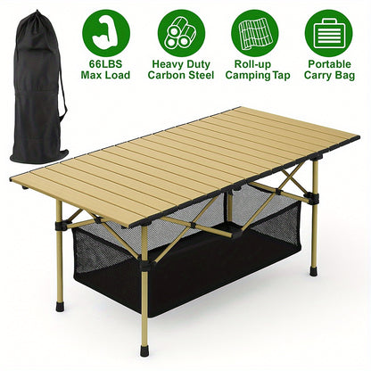 Folding Table shown in the Yellow Adjustable Up And Down - With Black Mesh Pocket option