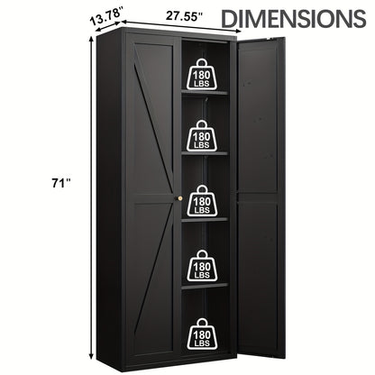 Storage Cabinet shown in the 71 inch Black option