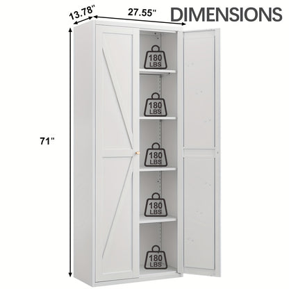 Storage Cabinet shown in the 71 inch White option