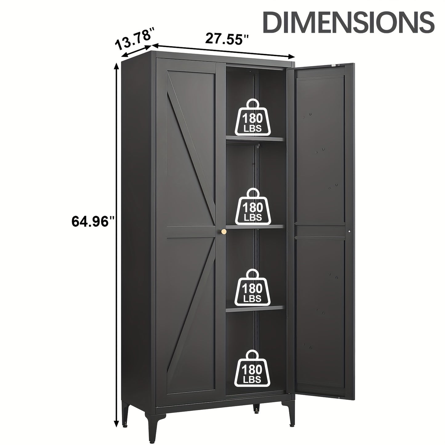 Storage Cabinet shown in the Black option