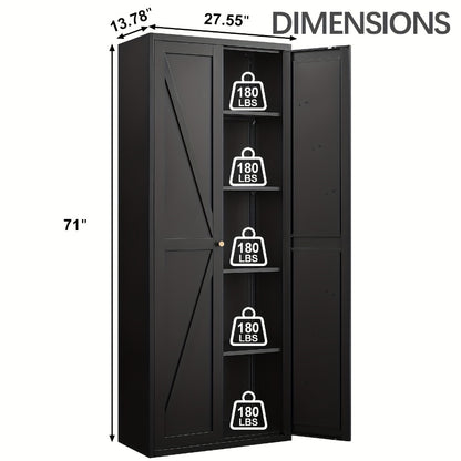 Metal Kitchen Pantry Cabinet with Adjustable Shelves for Organized Everyday Storage detail image - detail view 11