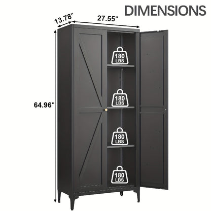 Metal Kitchen Pantry Cabinet with Adjustable Shelves for Organized Everyday Storage detail image - detail view 13